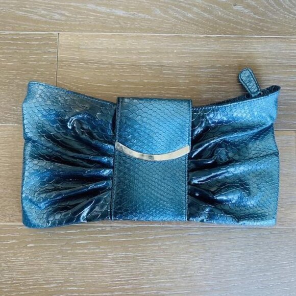 ela x Jillian Harris - Bow Clutch - Blue Express Blue Bow Clutch | Blue
